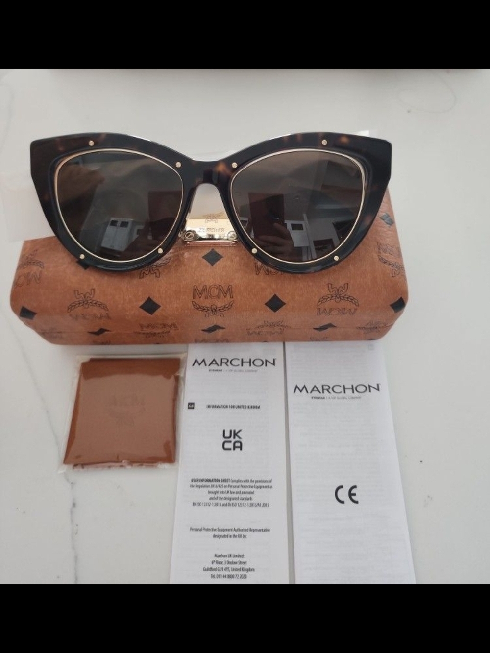 New MCM Cat EYE SUNGLASSES Havana Tortoise Brown